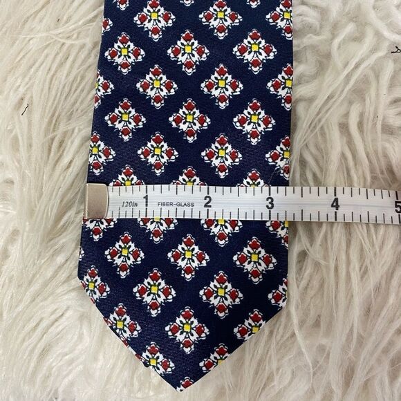 BEVERLY HILLS RODEO DRIVE - HANDSOME NAVY TIE WITH COLORFUL GEOMETRIC - B17 - Picture 8 of 10